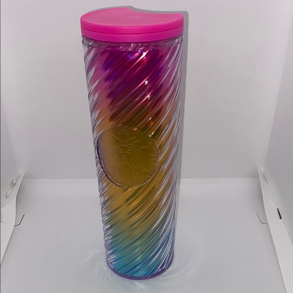 Starbucks Other - Starbucks Multicolor Tumbler with Pink Top